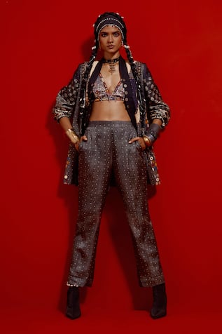 Aseem Kapoor Open Dhana Jacket & Trouser Set 