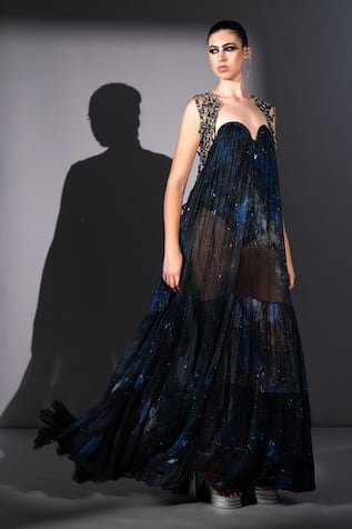 Nikita Mhaisalkar Rockstar Embroidered Tulle Sleeveless Gillet 