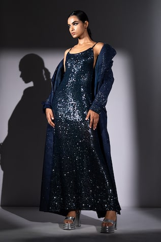 Nikita Mhaisalkar Star Shower Embroidered Trench Jacket 