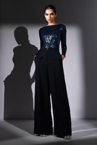 Nikita Mhaisalkar Sequin Georgette Sheeted Bodysuit 