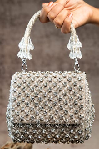 Nayaab By Sonia Aurora Crystal & Bead Embellished Bag 