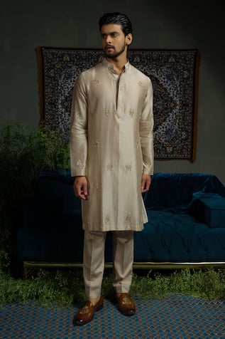 Runit Gupta Glitter Metal Kurta Set 