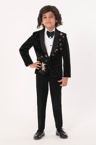 Partykles Star Embroidered Velvet Tuxedo Set 