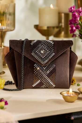 ETCETERA Origami Velvet Party Clutch 