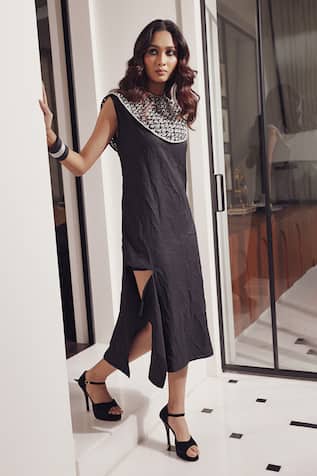 Devina Juneja Paris Bib With Paris Midi Dress 