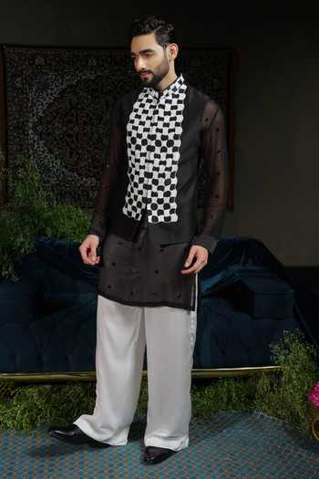 Runit Gupta Regal Retro Bundi & Kurta Set 
