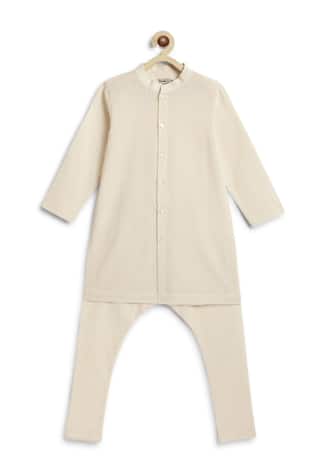 Tiber Taber Plain Cotton Kurta & Pyjama Set 