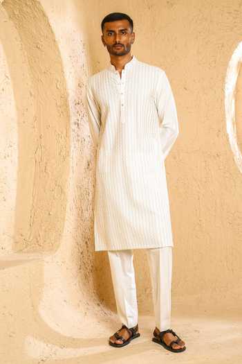 Chatenya Mittal Pintuck Embroidered Kurta & Pant Set 