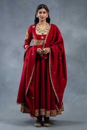 RICHA AHLUWALIA Gota Patti & Dabka Embroidered Anarkali Set 