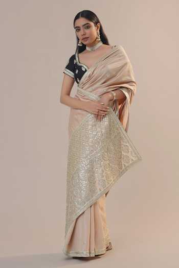 RICHA AHLUWALIA Chanderi Pani Gota Patti Saree & Blouse 