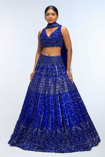 Mirroir Crystal Embroidered Lehenga Set 