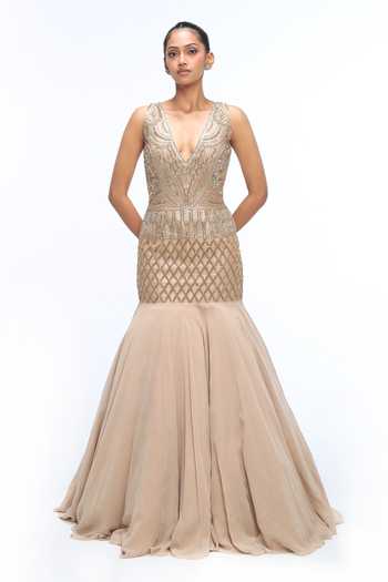 Mirroir Embellished Mermaid Gown 