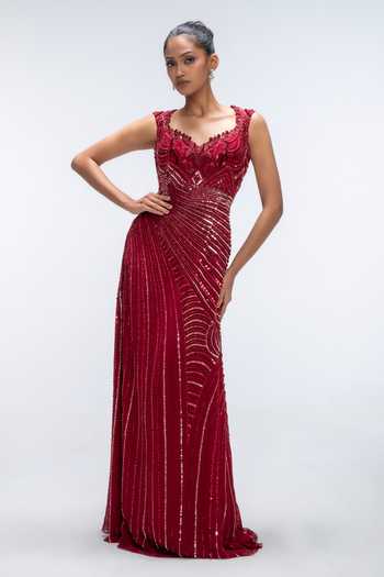 Mirroir Reef Embellished Cocktail Gown 