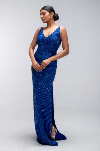 Mirroir Reef Embellished Cocktail Gown 