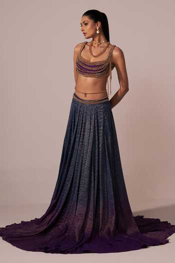 Jyoti Sachdev Iyer Silk Chanderi Embroidered Lehenga With Blouse 