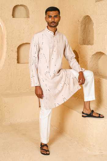 Chatenya Mittal Mirror Work Embroidered Kurta & Pant Set 
