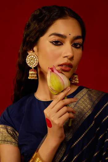 MAISARA JEWELRY Ruby Embellished Jhumkas 