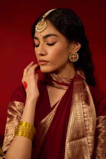 MAISARA JEWELRY Lotus Carved Studs 