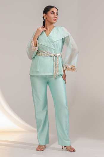 House of Zyrra by Laxmishriali Aurora Sheer Jacket & Pant Set 