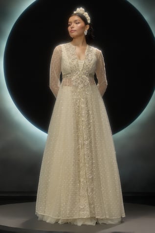 Couture By Niharika Evania Hand Embroidered Jacket Skirt Set 