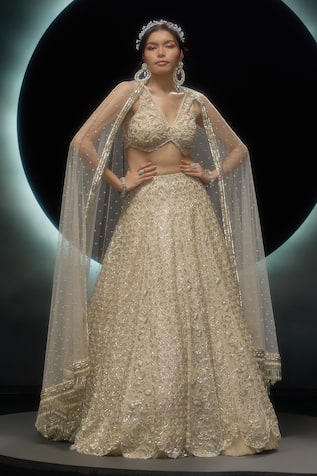 Couture By Niharika Selvara Hand Embroidered Lehenga Set 