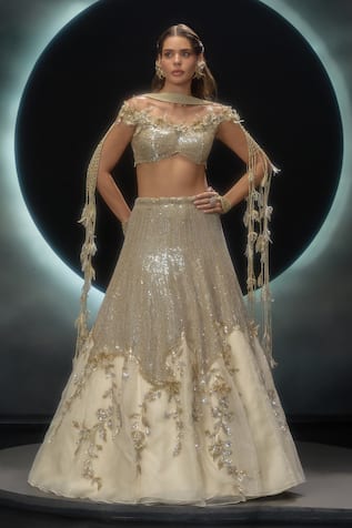 Couture By Niharika Amara Hand Embroidered Lehenga Blouse Set 