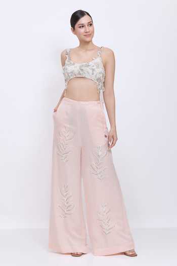 Dilnaz Satin Flowers Daalis Cutwork Blouse 