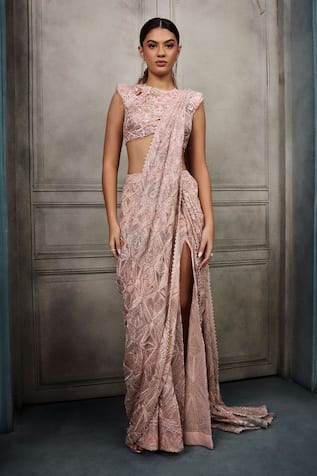 Ritika Mirchandani Pixie Thread Work Lehenga Saree With Blouse 