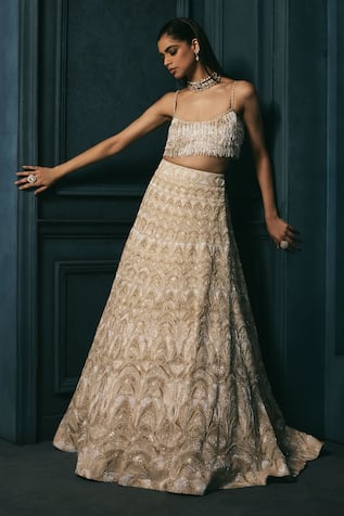 Ritika Mirchandani Alice Tassel Embroidered Blouse & Lehenga Set 