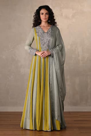 Onaya Crush Organza Anarkali & Dupatta Set 