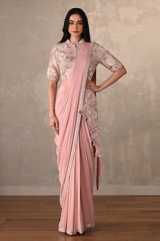 Onaya Embroidered Jacket & Pre-Draped Saree Set 