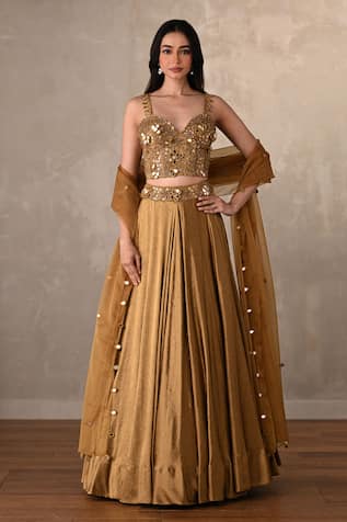 Onaya Mirror Embroidered Blouse Lehenga Set  