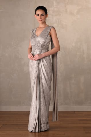 Onaya Pleated Draped Gown  