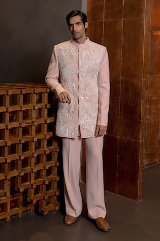 Mishru Lucen Embroidered Bandgala Set 