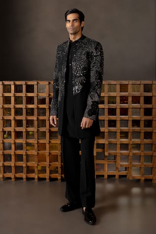 Mishru Caspian Embellished Jacket Kurta Set 