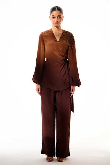 Sakshi Khetterpal Ombre Hand Embroidered Shirt & Pant Set 