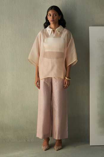 Febo6 Sorbet Floral Bud Embroidered Blouse 