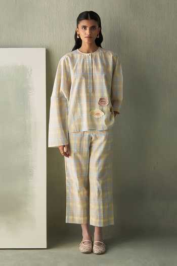 Febo6 Popcorn Checked Trouser 