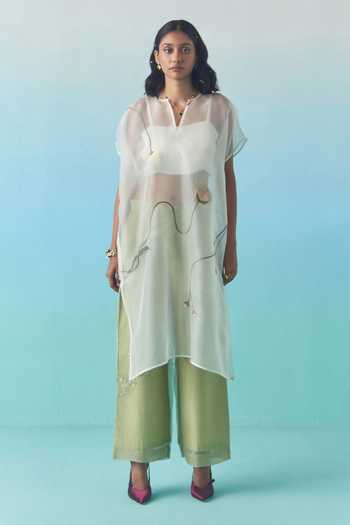 Febo6 Hand Embroidered Twig Motif Trouser 