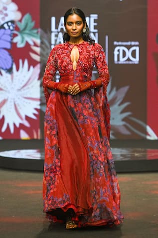 Mahima Mahajan Barkha Floral Embroidered Anarkali & Dupatta Set 