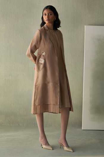 Febo6 Floral Embroidered Organza Jacket 
