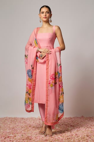 Krishna Padia Embroidered Straight Kurta Set 