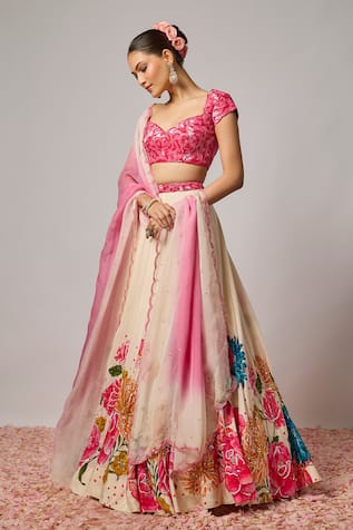 Krishna Padia Floral Hand Embroidered Blouse 