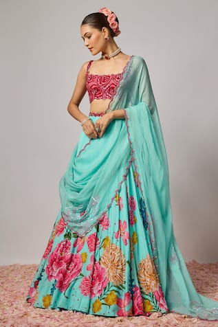 Krishna Padia Floral Hand Embroidered Blouse 