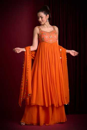 Aayushi Maniar Tarangini Embroidered Yoke Pleated Anarkali Set 