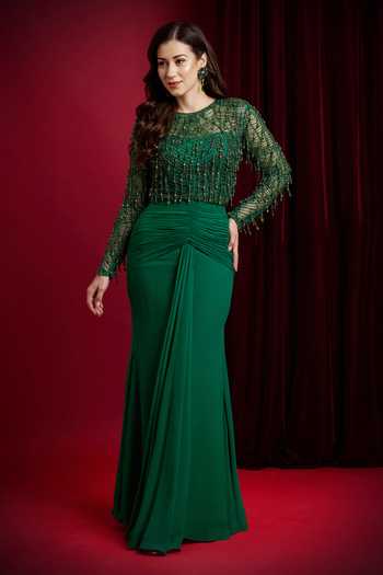 Aayushi Maniar Mira Draped Skirt & Embroidered Bodysuit 