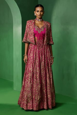 Ridhima Bhasin Gulnaar Embroidered Jacket Skirt Set 