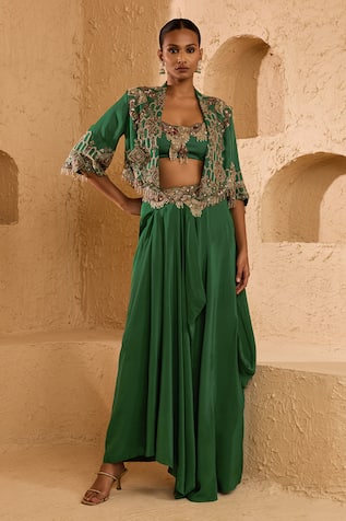 Ridhima Bhasin Rivana Embroidered Jacket Skirt Set 