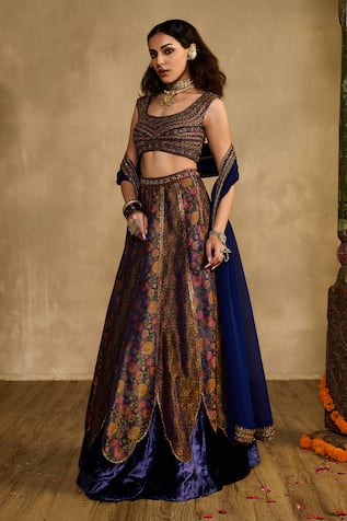 Reeti Arneja Neel Tara Floral Embroidered Blouse Lehenga Set 