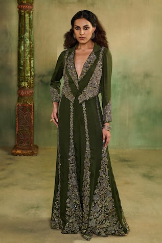 Reeti Arneja Raabta Embroidered Jacket & Sharara Set 